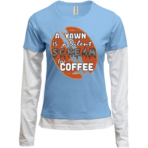 Женский лонгслив Комби Scream coffee