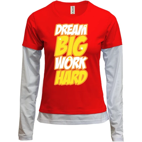 Женский лонгслив Комби Dream big - work hard