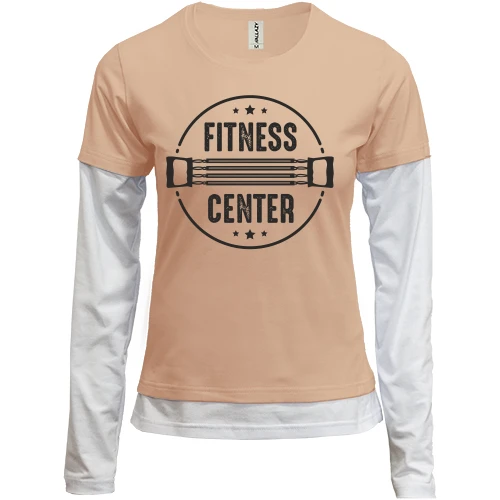 Женский лонгслив Комби с надписью "FITNESS CENTER"