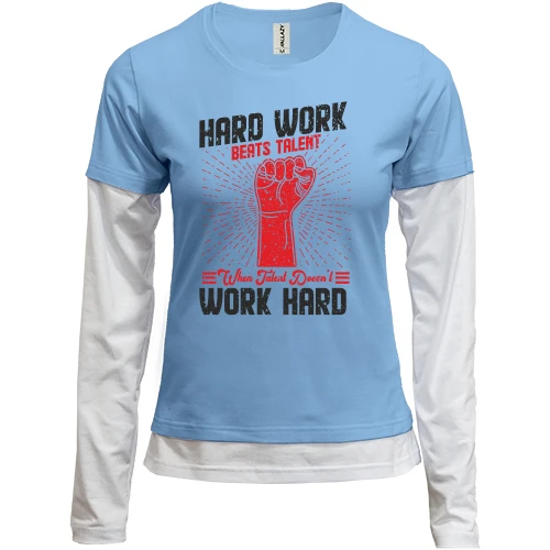 Женский лонгслив Комби Hard Work - Work Hard