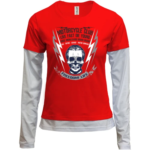 Женский лонгслив Комби Motorcycle Club Freedom Life