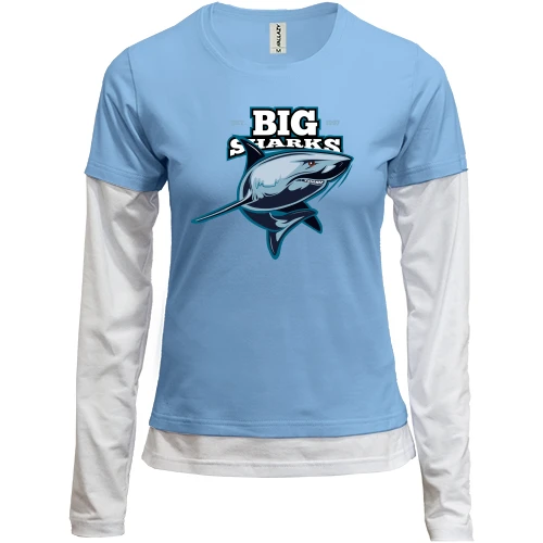 Женский лонгслив Комби Big Sharks