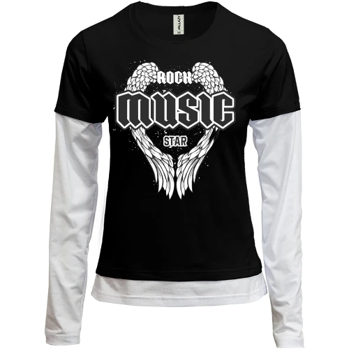 Женский лонгслив Комби Rock music star