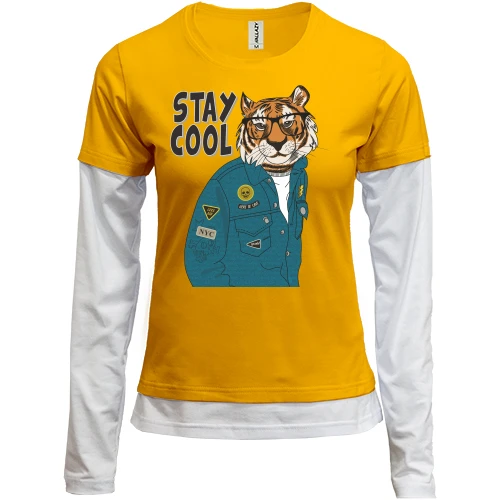 Женский лонгслив Комби Stay cool tiger