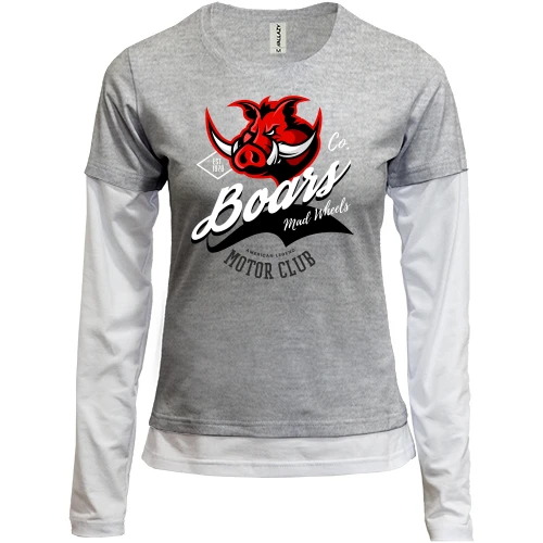 Женский лонгслив Комби Boars Motor Club
