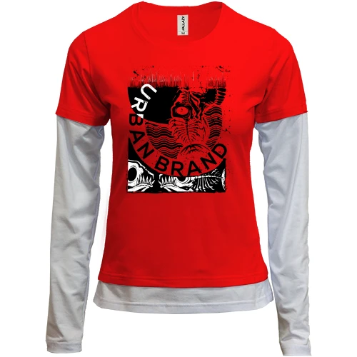 Женский лонгслив Комби Black and White Urban Brand