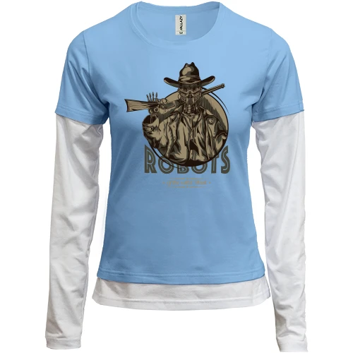 Женский лонгслив Комби Robots of the wild West