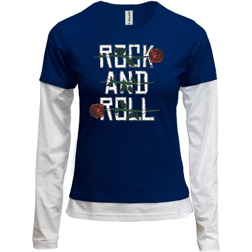 Женский лонгслив Комби ROCK AND ROLL