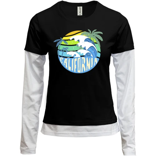 Женский лонгслив Комби Rainbow California