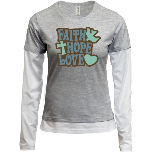 Женский лонгслив Комби Faith Hope Love