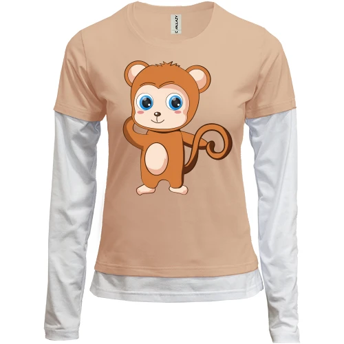 Женский лонгслив Комби Cute Baby Monkey