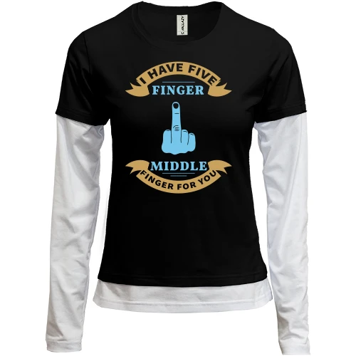 Женский лонгслив Комби Middle Finger