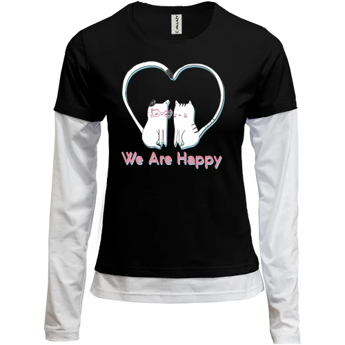 Женский лонгслив Комби We Are Happy Cats