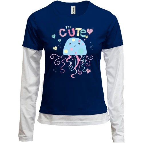 Женский лонгслив Комби Cute Jellyfish