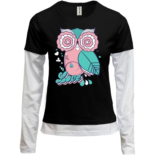 Женский лонгслив Комби Love Owl