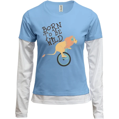 Женский лонгслив Комби Born to be W!ld