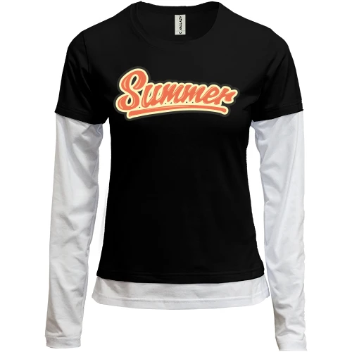 Женский лонгслив Комби с надписью "Summer"