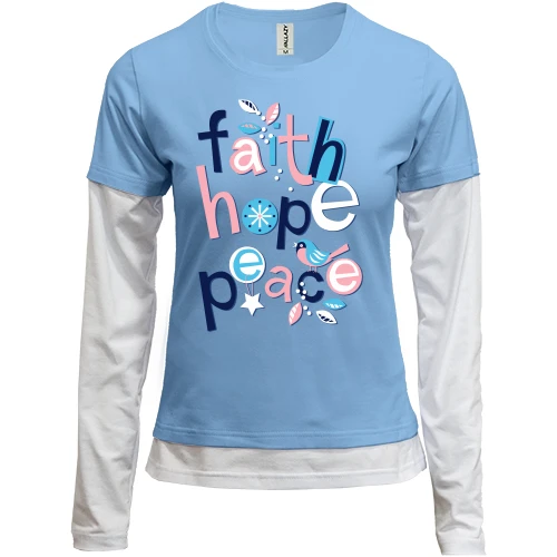 Женский лонгслив Комби Faith Hope Peace
