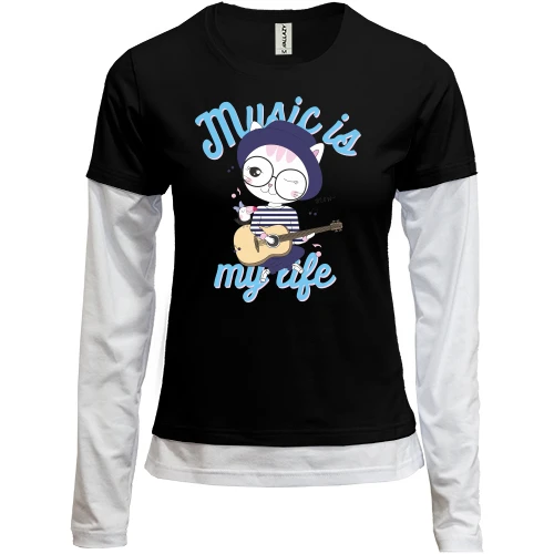 Женский лонгслив Комби Music is My Life