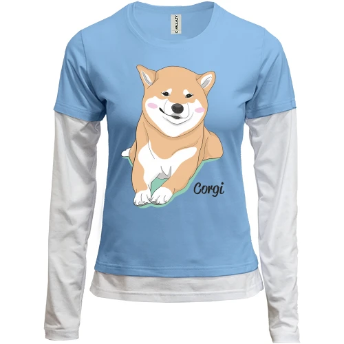 Женский лонгслив Комби Corgi