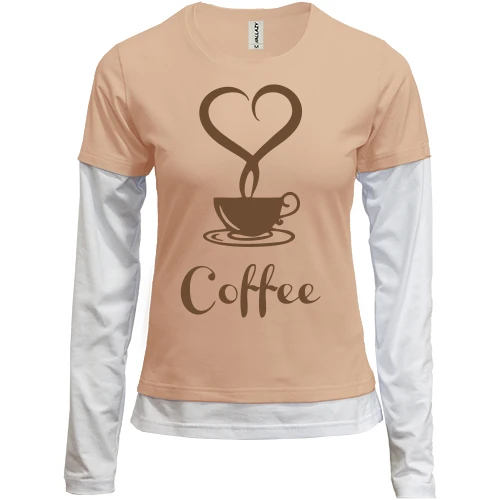 Женский лонгслив Комби Coffee Love