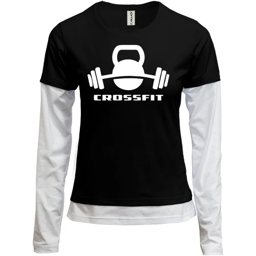 Женский лонгслив Комби, черный, Crossfit 2