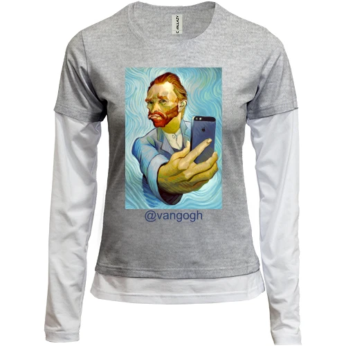 Женский лонгслив Комби @vangogh селфи