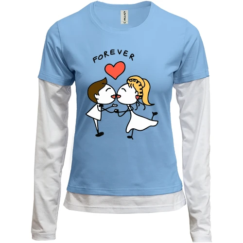 Женский лонгслив Комби Kissing Couple Forever