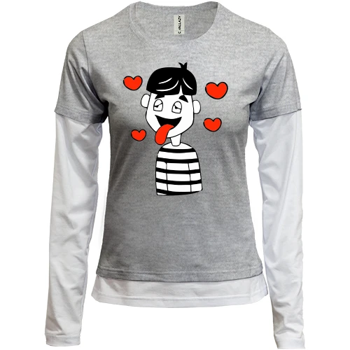 Женский лонгслив Комби Boy is in love