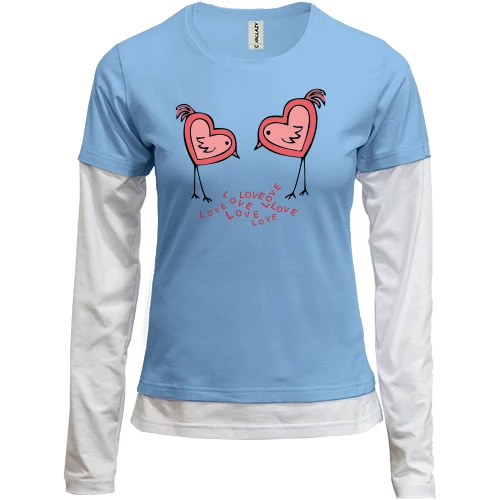 Женский лонгслив Комби Love Birds