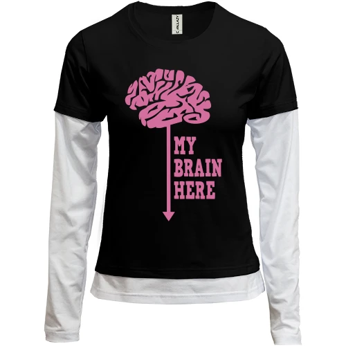 Женский лонгслив Комби My brain here