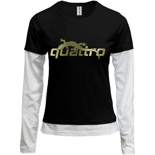 Жіночий лонгслів Комбі з ящіркою на написі Quattro
