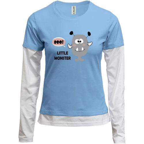 Женский лонгслив Комби Little gray monster. Boo!