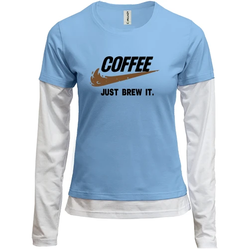 Женский лонгслив Комби COFFEE. Just brew it.