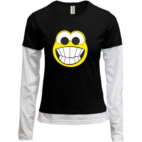 Женский лонгслив Комби Crazy smile