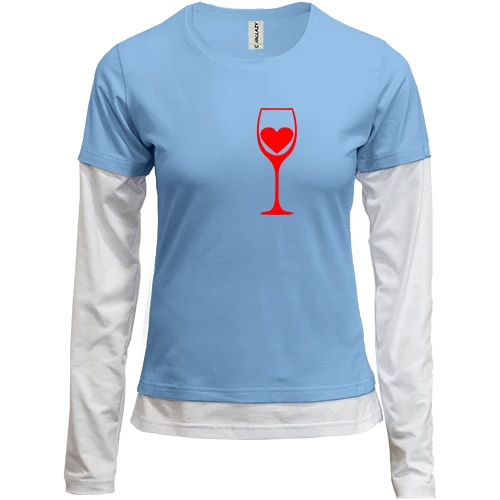 Женский лонгслив Комби My heart in wine.