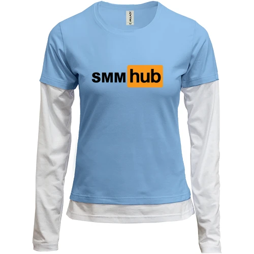 Женский лонгслив Комби "SmmHub"