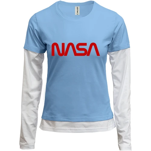 Женский лонгслив Комби NASA Worm logo