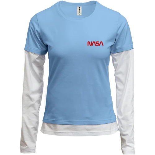 Женский лонгслив Комби NASA Worm logo mini