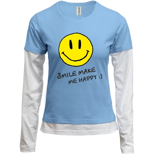 Женский лонгслив Комби Smile Make me happy