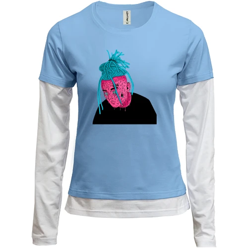 Женский лонгслив Комби, синий, Morgenstern fan artaMorgenstern with blue dreadlocks art