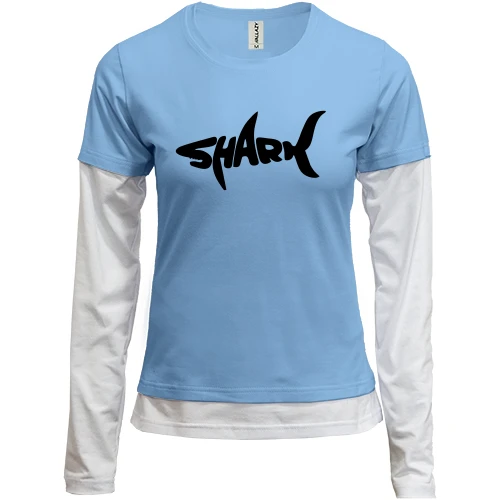 Женский лонгслив Комби Shark word