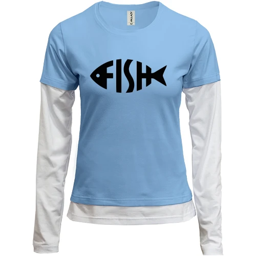 Женский лонгслив Комби Fish Word