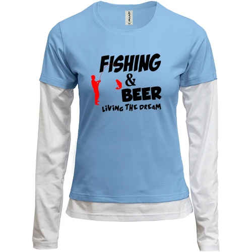 Женский лонгслив Комби Fishing and beer