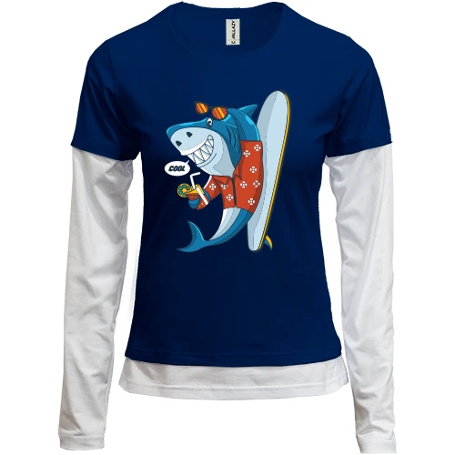 Женский лонгслив Комби Shark Hipster