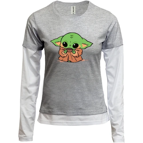 Женский лонгслив Комби Baby Yoda.