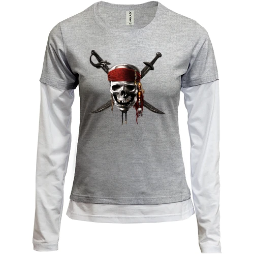 Женский лонгслив Комби Pirate skull