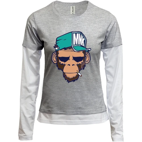 Женский лонгслив Комби MNK Monkey