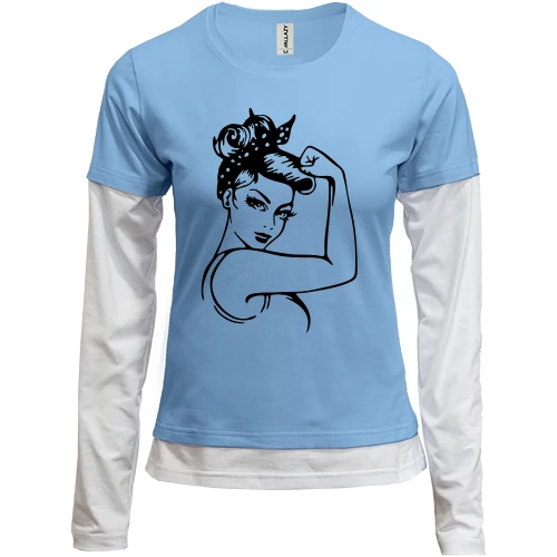 Женский лонгслив Комби Pop art Power girl