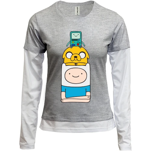 Женский лонгслив Комби Adventure time pyramid